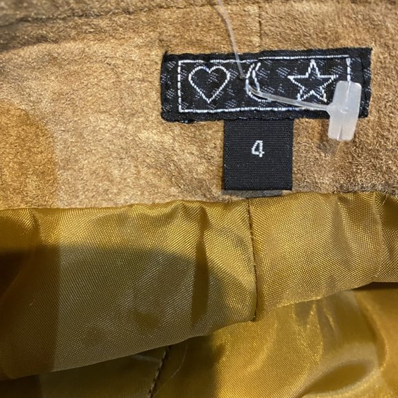 VINTAGE HEART MOON STAR -- Leather Jeans, Chamois Colored, Soft Suede-Feel - Picture 10 of 13